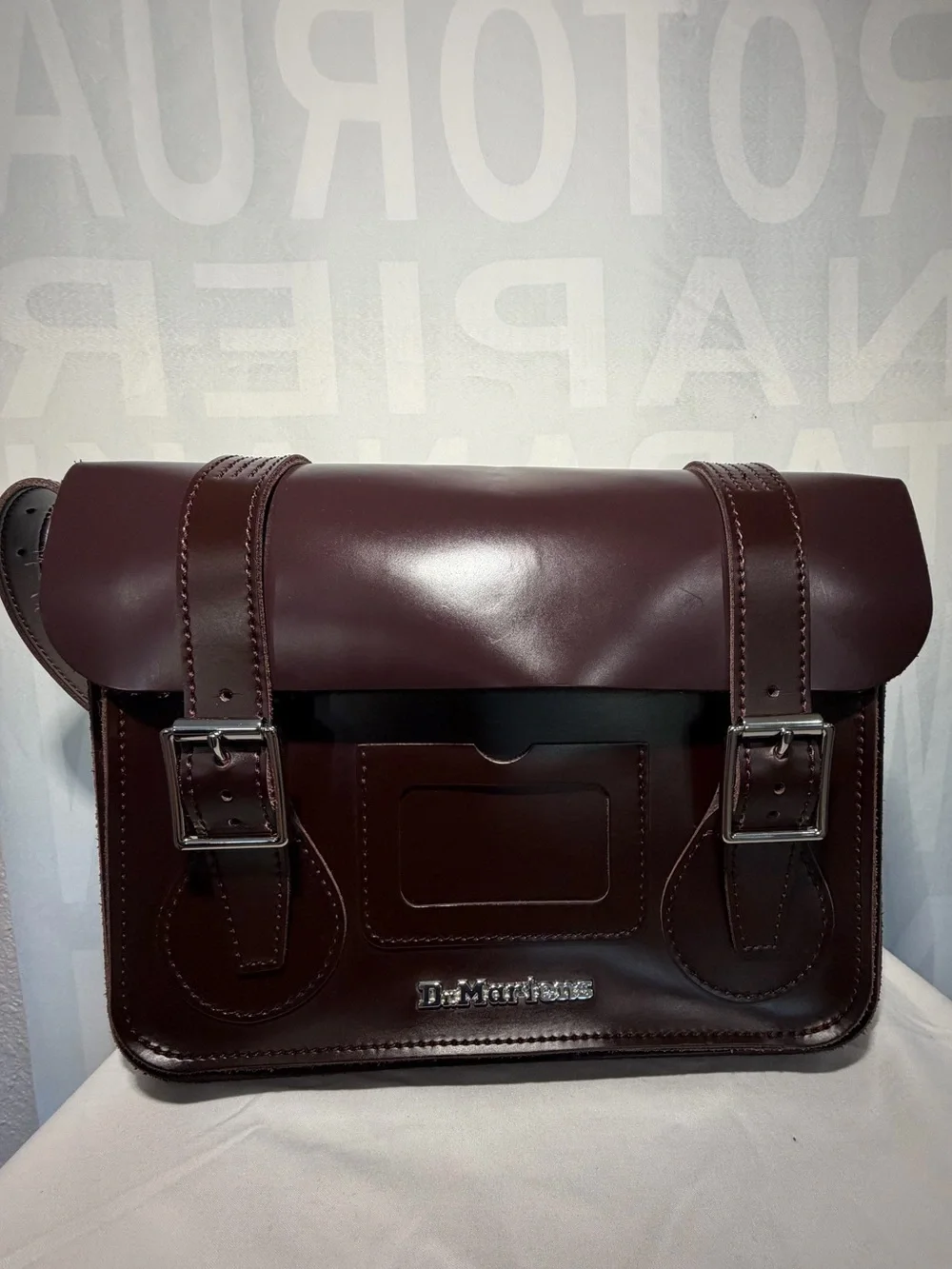 Dr. Martens classic burgundy 11 inch messenger bag